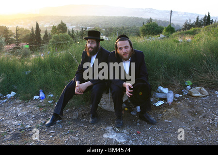 Israel, Berg Meron, Hillula (Feiertag) für Rabbi Simeon bar Yohai Lag Baomer Stockfoto