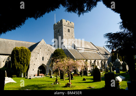 St. Illtyds Kirche, LLantwit Major, Vale of Glamorgan, Südwales. Stockfoto