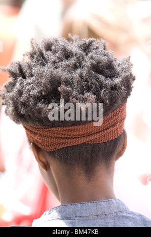Eine afroamerikanische Frisur Stockfoto