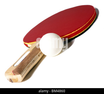Ping-Pong Ball Paddel rot Stockfoto