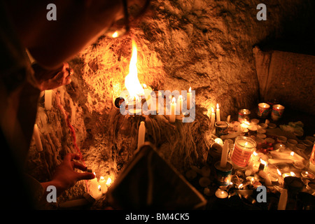 Israel, Berg Meron, Hillula (Feiertag) für Rabbi Simeon bar Yohai Lag Baomer Stockfoto