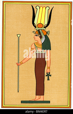 ISIS wurde als Muttergöttin verehrt. Sie war die Frau und Schwester des Osiris und der Gott der Toten und der Fruchtbarkeit. Stockfoto