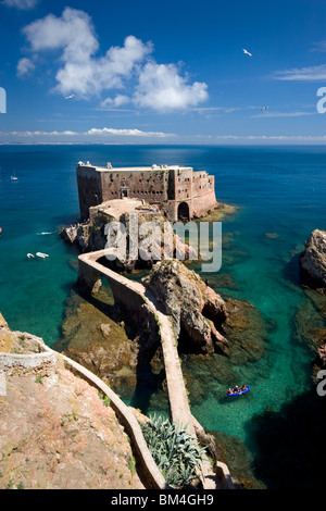 Das São João Baptista Fort in die Berlengas Nature Reserve (Portugal). Le Fort de São João Baptista (Berlengas Grande / Portugal). Stockfoto