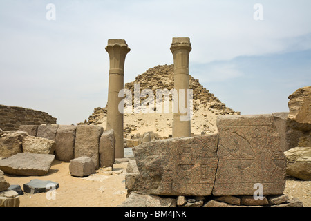 Totentempel und Pyramide des Pharao Sahuré, Abusir, Ägypten Stockfoto