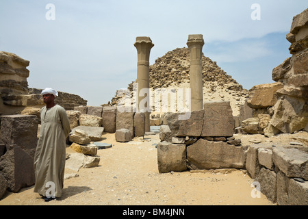 Totentempel und Pyramide des Pharao Sahuré, Abusir, Ägypten Stockfoto