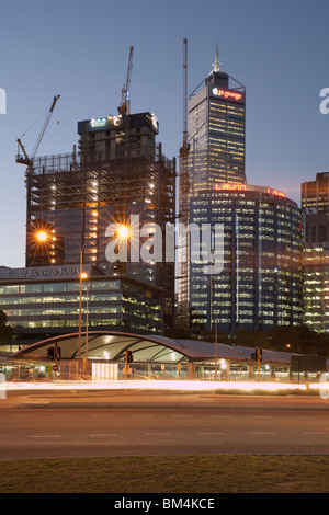 Entwicklung und Bau eines neuen Wolkenkratzers in Perth, Western Australia. Stockfoto