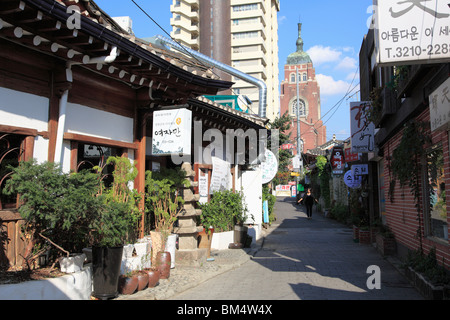 Restaurant, Insadong, Insadong ist berühmt für sein Kunsthandwerk, Seoul, Südkorea, Asien Stockfoto