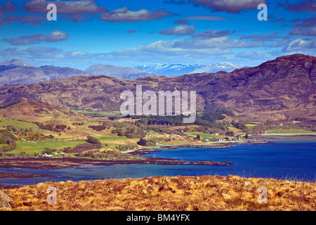 Loch Kishorn aus Bealach Na Ba (Pass der Rinder) Wester Ross Schottland West coast Hochland Großbritannien UK 2010 Stockfoto