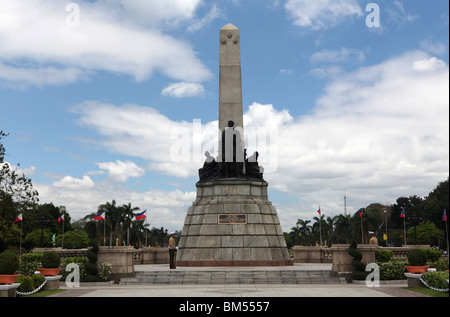 Das Rizal Monument, Nationalheld Dr. Jose Rizal in Rizal Park oder Luneta in Manila auf den Philippinen. Stockfoto