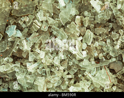 Ein Haufen Glasscherben Automobile Sicherheit Stockfoto