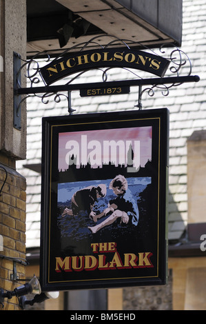 Zeichens Mudlark Kneipe, in der Nähe von London Bridge, London, England, UK Stockfoto