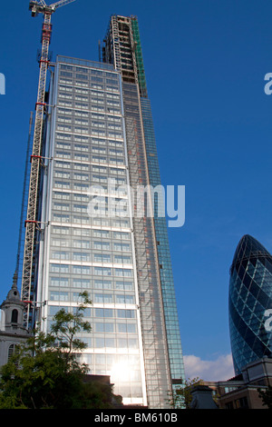 Heron (110 Bishopsgate) im Bau in der Londoner City Tower Stockfoto