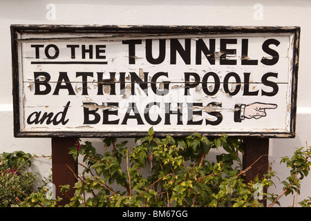 Großbritannien, England, Devon, Ilfracombe, historische Tunnel Strände zu unterzeichnen, zu den Tunneln Baden Pools und Strände Stockfoto