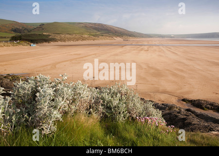Großbritannien, England, Devon, Woolacombe Sands Beach mit Blick auf Putsborough Stockfoto