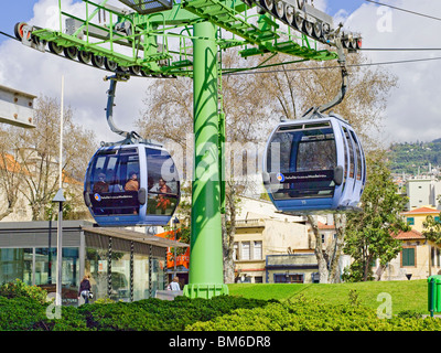 PKW-Seilbahnfahrt von Funchal nach Monte Madeira Portugal EU Europa Stockfoto