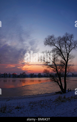 Winter Landschaft Fluss Donau Erinnerungsbild an der Donau Stockfoto