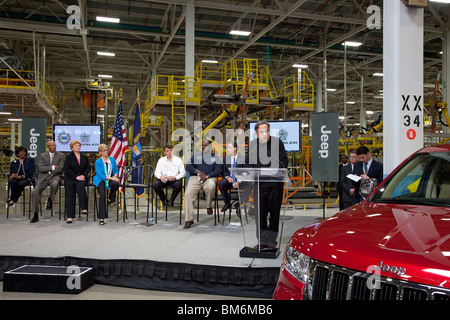 Chrysler stellt seinen neuen Jeep Grand Cherokee Stockfoto