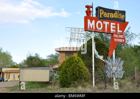 Paradise Motel in Tucumcari, New Mexico - eine historische Route 66-Stätte, USA Stockfoto