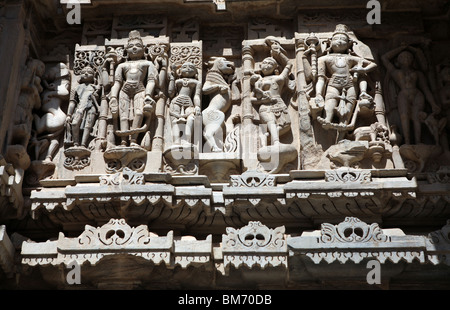 Detail der Jagdish Tempel, Hindu Gott Vishnu in Udaipur, Rajasthan, Indien. Stockfoto