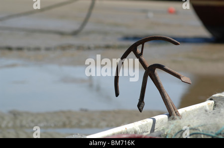 Auf einem Boot ankern Stockfoto