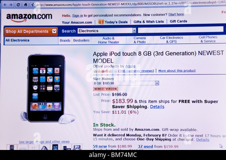 Amazon.com Website screenshot Stockfoto