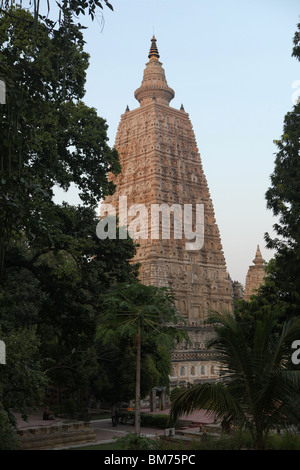 Der Mahabodhi-Tempel, der buddhistische Tempel wo Buddha erlangte Erleuchtung in Bodh Gaya oder Bodhgaya in Indien. Stockfoto