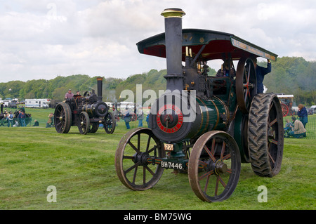 Dampf-Lokomobile auf dem Display an der Bill Targett Memorial Rally in der Nähe von Winchester im Mai 2010. Stockfoto