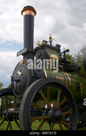 Dampf-Lokomobile auf dem Display an der Bill Targett Memorial Rally in der Nähe von Winchester im Mai 2010. Stockfoto