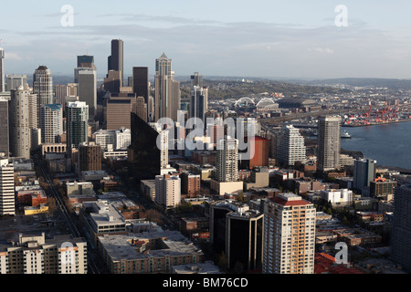 Downtown Seattle Blick vom Space Needle Stockfoto