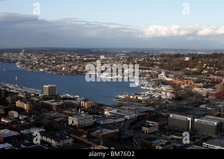 Downtown Seattle Blick vom Space Needle Stockfoto