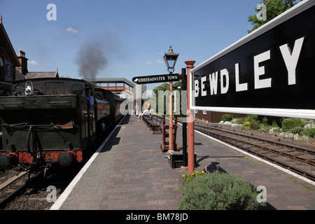 Die Plattform von Bewdley Bahnhof Teil des Severn Valley Steam Railway Worcestershire UK Stockfoto