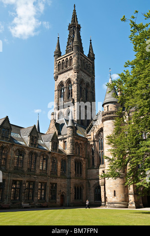 Universität Glasgow, Schottland. Das Ost-Viereck zeigt der Universität Tower Stockfoto
