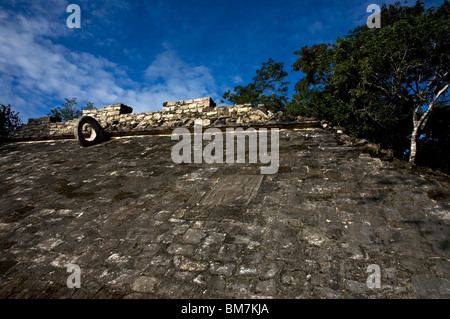 Ein Maya-Ballspielplatz in den Ruinen der alten Maya Coba in der mexikanischen Halbinsel Yucatan Stockfoto