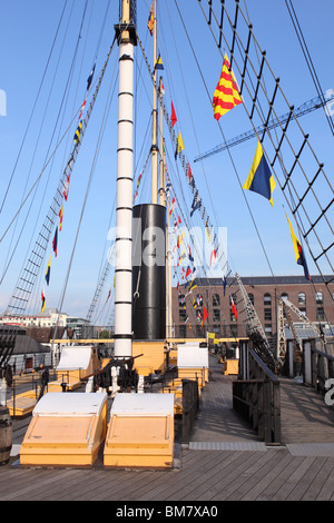 Bristol das Promenadendeck der SS Great Britain Dampfschiffe versenden Stockfoto