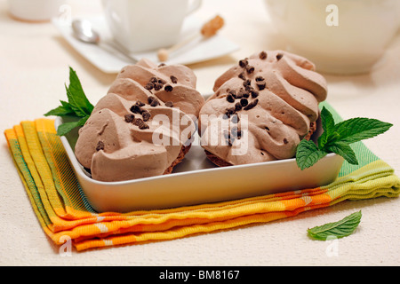 Schoko-Baiser. Rezept zur Verfügung. Stockfoto