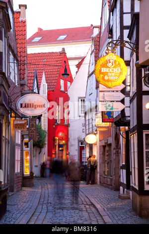 Der Schnoor-Viertel in Bremen, Deutschland. Stockfoto