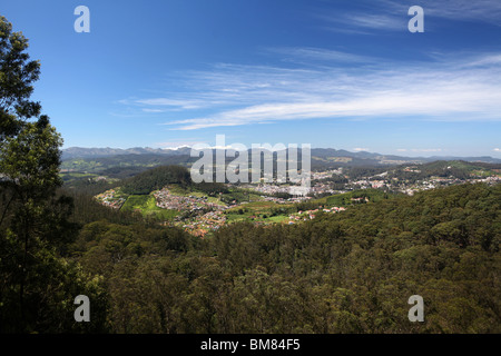 Ansicht von Ooty, kurz für Ootacamund, eine beliebte Hill Station Resort im Bundesstaat Tamil Nadu, Indien. Stockfoto