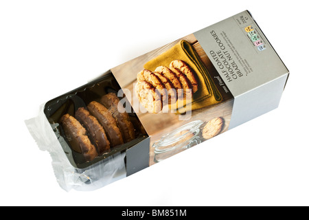 200g Schachtel mit Tesco Finest Hälfte beschichtet Paranuss Schokolade cookies Stockfoto