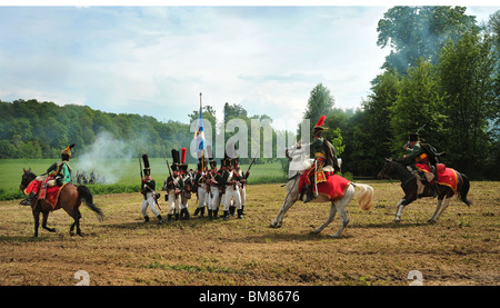 Rekonstruktion der Kämpfe in den napoleonischen Kriegen Stockfoto