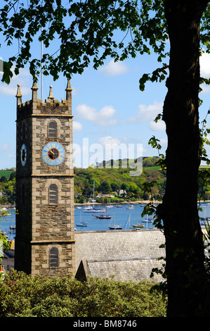 ein Blick über Falmouth Bay von der methodistischen Kirche in Falmouth, Cornwall, uk Stockfoto