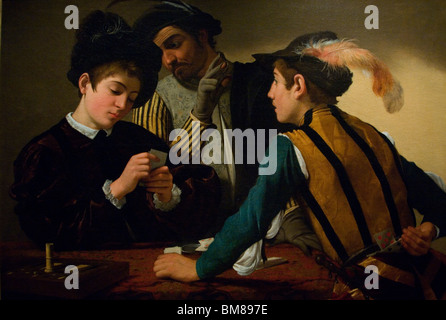 Der Falschspieler 1596 Caravaggio Kimbell Art Museum Fort Worth Stockfoto