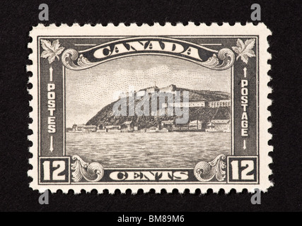 Briefmarke aus Kanada, die Darstellung der Zitadelle in Québec. Stockfoto