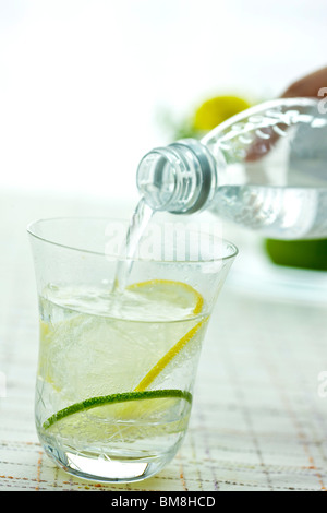 Soda mit Zitrone und Limette Stockfoto