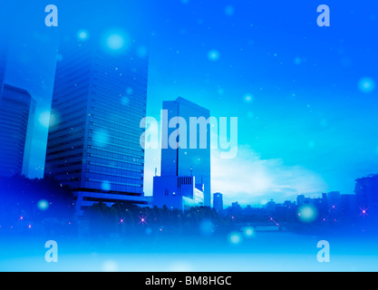 Schnee in der Stadt, CG Stockfoto