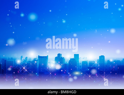 Schnee in der Stadt, CG Stockfoto
