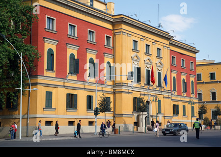 Historische Architektur in Tirana, der Hauptstadt von Albanien. Stockfoto