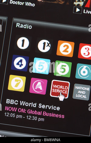 BBC iPlayer Online-Internet-TV und Radio spielt service Stockfoto