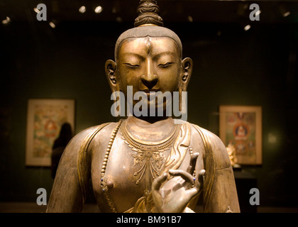 Weiße Tara Statue - Mongolei Dolonnor Stil - vergoldete bronze Stockfoto