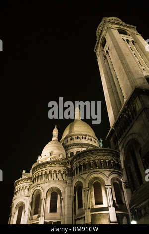 Frankreich, Paris, Montmartre, Sacre Coeur in der Nacht Stockfoto