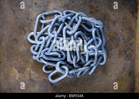 Zerkleinerten Metallketten Stockfoto